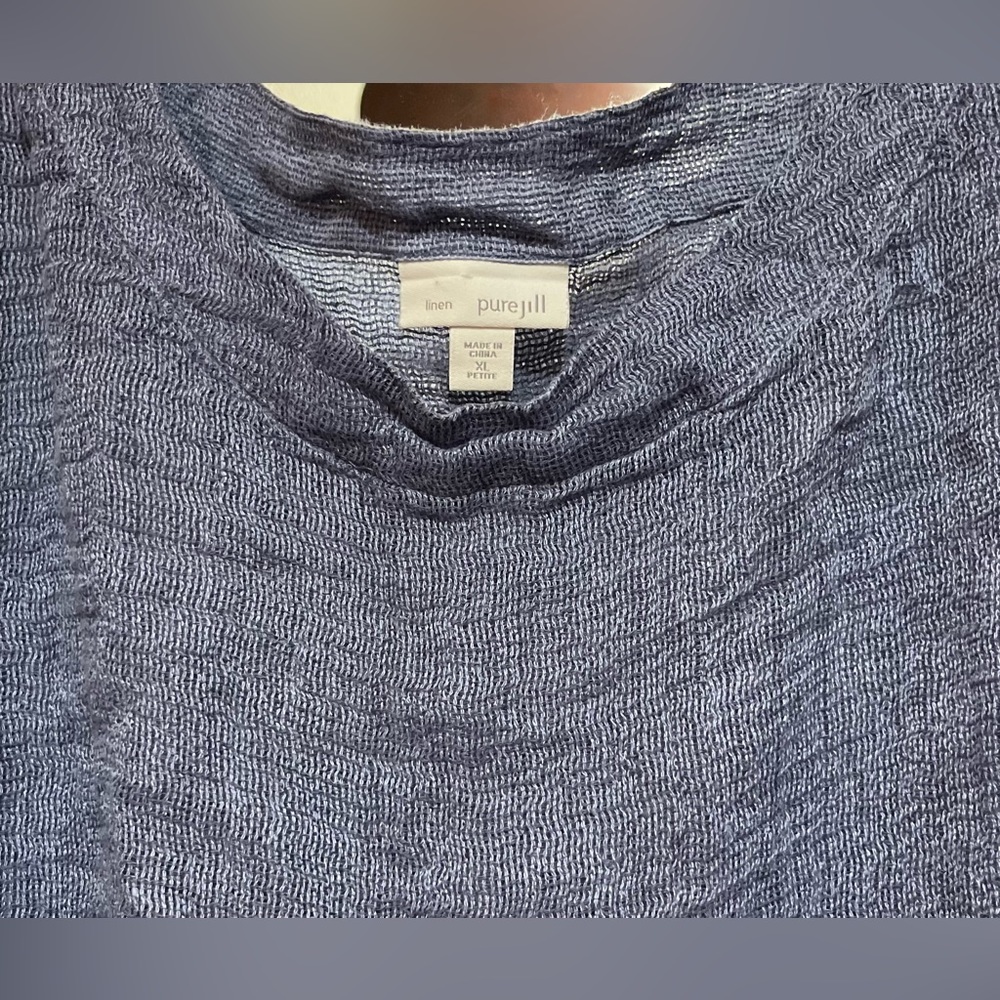 PureJill Linen beautiful blue loose top